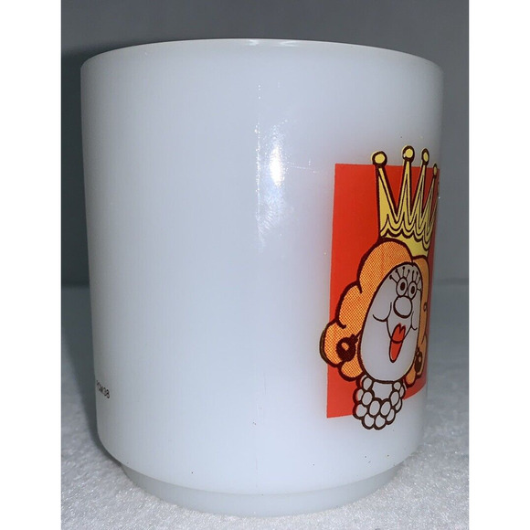 Mom the Queen of My Heart Glasbake USA Milk Glass Mug Mothers Day Gift Orange - Picture 3 of 9